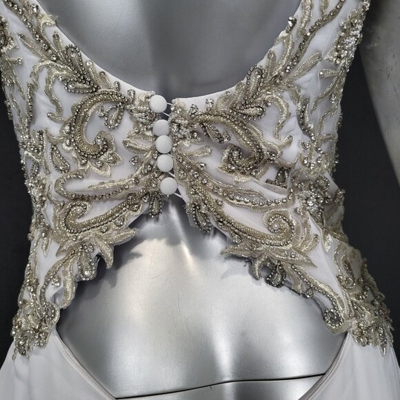 NWT~$1699~IMPRESSION~SZ 6/8~WHITE BEADED EMBROIDERED MERMAID WEDDING DRESS GOWN - Picture 14 of 16